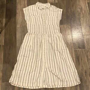 Universal Thread Striped Button-Down Midi Dress